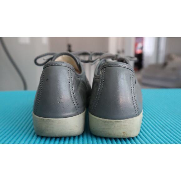 Vintage SAS Gray Leather Wedge Loafers Tassel Moc Toe Slip On Women 7.5 Retro - Picture 4 of 6